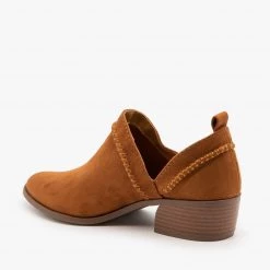 Qupid Shoes Newest Arrivals Stitched Side Cut-Out Booties FINAL SALE