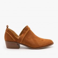 Qupid Shoes Newest Arrivals Stitched Side Cut-Out Booties FINAL SALE