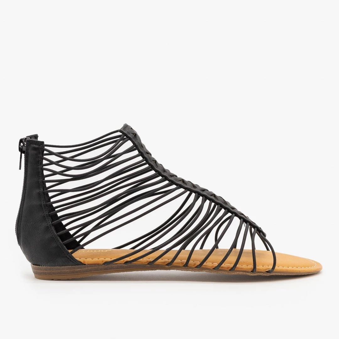 Bamboo Shoes Strappy Ankle Gladiator Sandals 2 Bamboo Shoes Strappy Ankle Gladiator Sandals