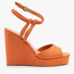 Qupid Shoes Strappy Ankle Wedges