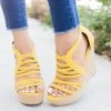 Qupid Shoes Strappy Basket Weave Platform Wedges Newest Arrivals