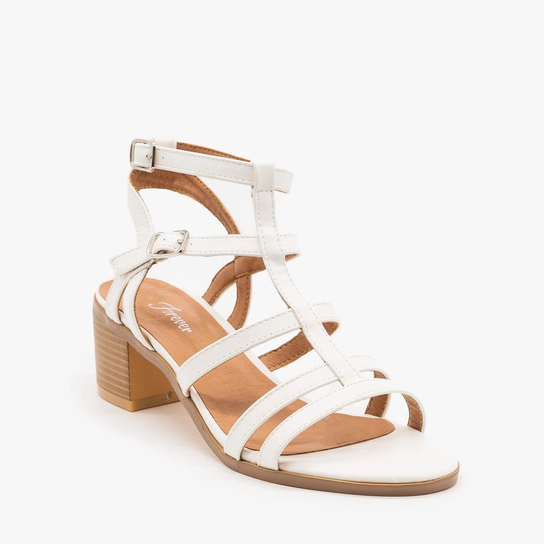 Forever Strappy Block Sandal Heels 4 Forever Strappy Block Sandal Heels