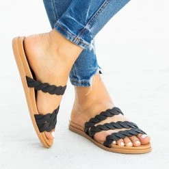 Bamboo Shoes Newest Arrivals Strappy Braided Slip-On Sandals