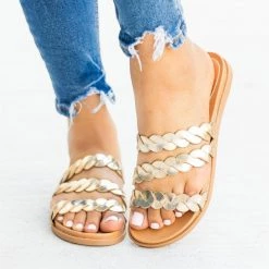 Bamboo Shoes Newest Arrivals Strappy Braided Slip-On Sandals