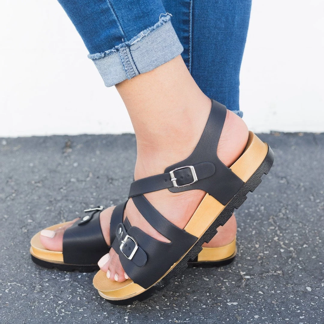 Anna Shoes Newest Arrivals Strappy Buckled Cross Body Sandal 2 Anna Shoes Newest Arrivals Strappy Buckled Cross Body Sandal