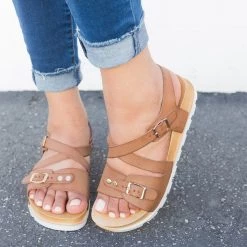 Anna Shoes Newest Arrivals Strappy Buckled Cross Body Sandal 6 Anna Shoes Newest Arrivals Strappy Buckled Cross Body Sandal