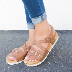 Anna Shoes Newest Arrivals Strappy Buckled Cross Body Sandal 7 Anna Shoes Newest Arrivals Strappy Buckled Cross Body Sandal