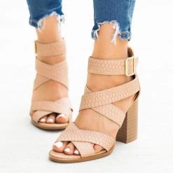 Qupid Shoes Strappy Buckled Fashion High-Heels Newest Arrivals