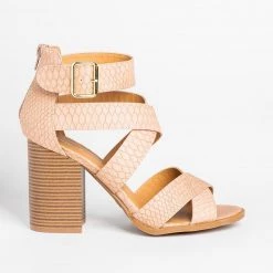 Qupid Shoes Strappy Buckled Fashion High-Heels Newest Arrivals