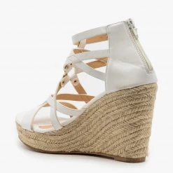 Refresh Strappy Caged Espadrille Wedges