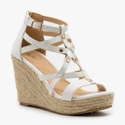 Refresh Strappy Caged Espadrille Wedges