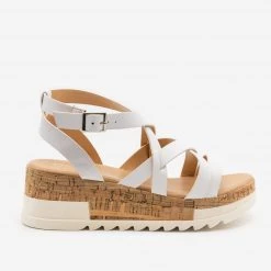 Yoki Strappy Cork Wedge Sandals