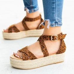 AMS Shoes Newest Arrivals Strappy Criss Cross Espadrille Flatforms