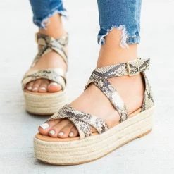 AMS Shoes Newest Arrivals Strappy Criss Cross Espadrille Flatforms