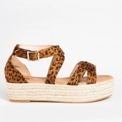 AMS Shoes Newest Arrivals Strappy Criss Cross Espadrille Flatforms