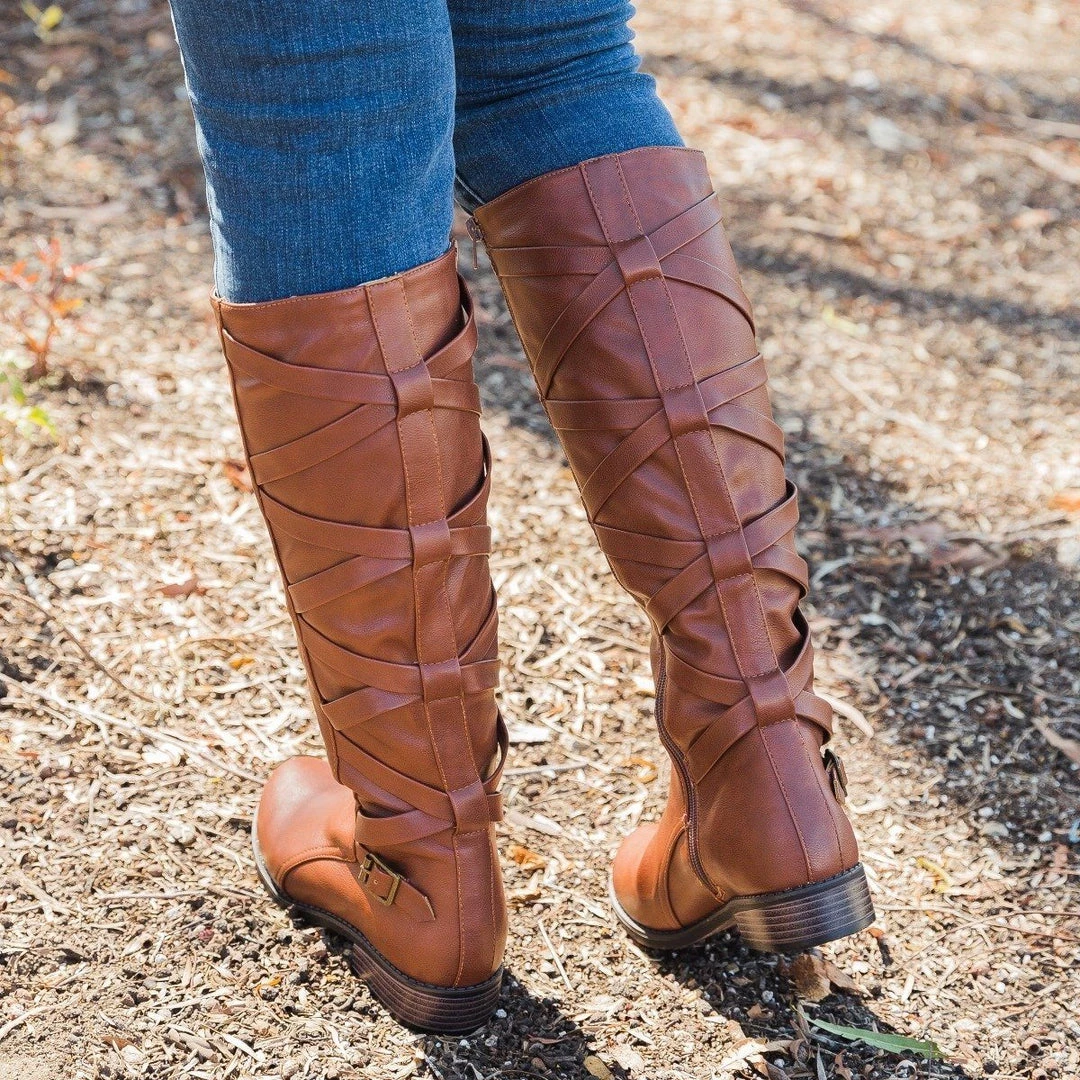 Bamboo Shoes Strappy Criss Cross Riding Boots Newest Arrivals 11 Bamboo Shoes Strappy Criss Cross Riding Boots Newest Arrivals