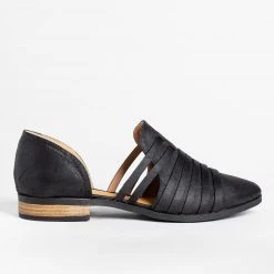 Qupid Shoes Strappy Cut-Out Flats