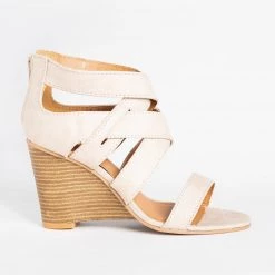Qupid Shoes Newest Arrivals Strappy Diva Stacked Wedges