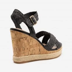Top Moda Strappy Espadrille Cork Wedges