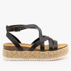 Soda Shoes Strappy Espadrille Flatform Sandals Newest Arrivals