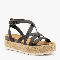 Soda Shoes Strappy Espadrille Flatform Sandals Newest Arrivals