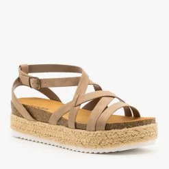 Soda Shoes Strappy Espadrille Flatform Sandals Newest Arrivals
