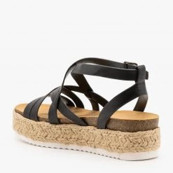 Soda Shoes Strappy Espadrille Flatform Sandals Newest Arrivals