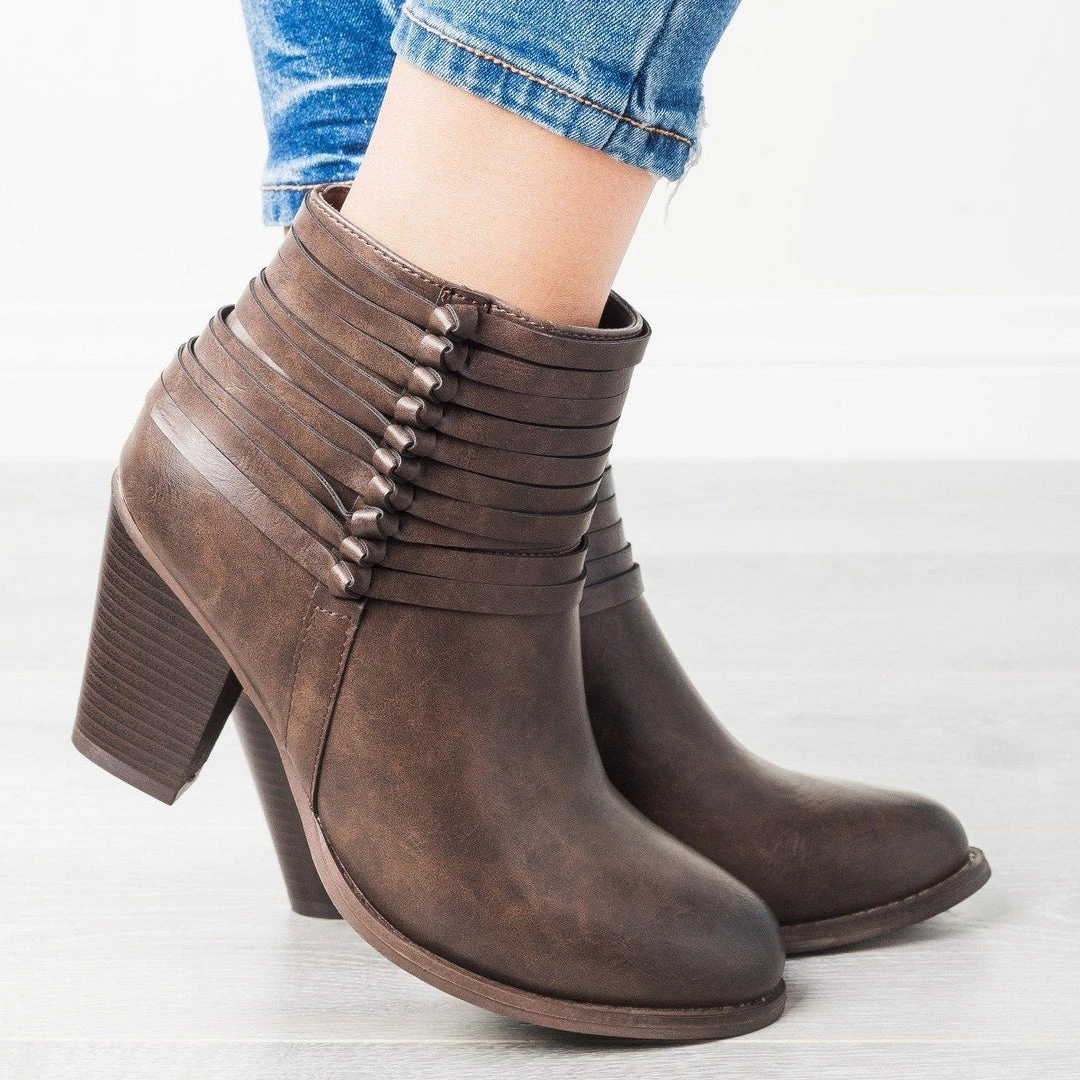 Mata Strappy Knotted Ankle Booties 6 Mata Strappy Knotted Ankle Booties