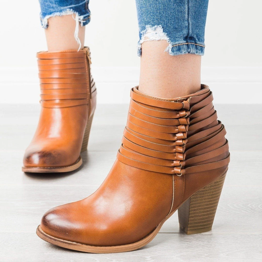 Mata Strappy Knotted Ankle Booties 2 Mata Strappy Knotted Ankle Booties