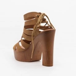 Weeboo Newest Arrivals Strappy Lace Up Clog Heel