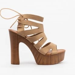 Weeboo Newest Arrivals Strappy Lace Up Clog Heel