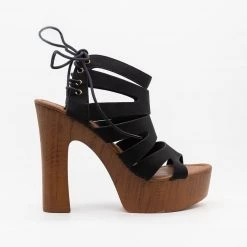 Weeboo Newest Arrivals Strappy Lace Up Clog Heel
