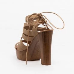 Weeboo Newest Arrivals Strappy Lace Up Clog Heel