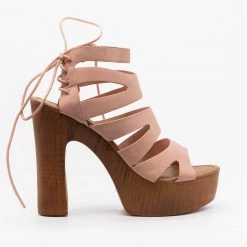 Weeboo Newest Arrivals Strappy Lace Up Clog Heel