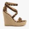 Novo Shoes Strappy Leopard Espadrille Weges Newest Arrivals