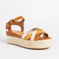 Bamboo Shoes Strappy Metallic Espadrille Flatform Wedges Newest Arrivals 3 Bamboo Shoes Strappy Metallic Espadrille Flatform Wedges Newest Arrivals