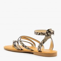 Bamboo Shoes Strappy Snake Print Summer Sandals 5 Bamboo Shoes Strappy Snake Print Summer Sandals