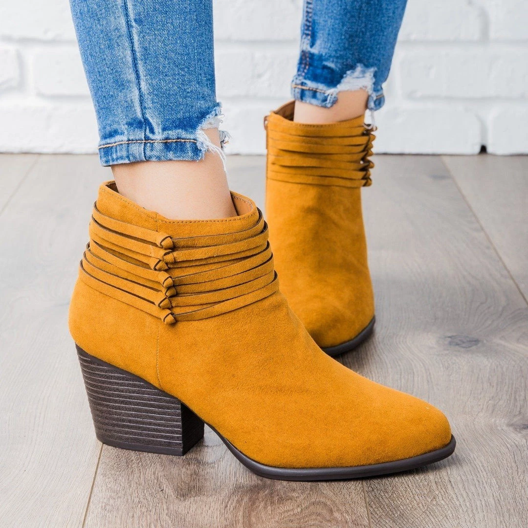 Bamboo Shoes Newest Arrivals Strappy Tied Ankle Bootie 4 Bamboo Shoes Newest Arrivals Strappy Tied Ankle Bootie