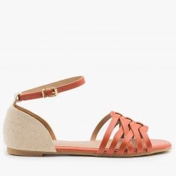 Qupid Shoes Newest Arrivals Strappy Woven Ankle Strap Sandals