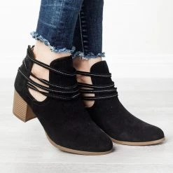 AMS Shoes Strappy Wraparound Booties