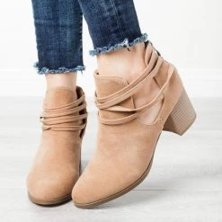 AMS Shoes Strappy Wraparound Booties