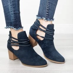 AMS Shoes Strappy Wraparound Booties