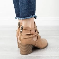 AMS Shoes Strappy Wraparound Booties