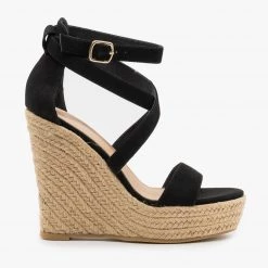 Novo Shoes Newest Arrivals Strappy Wraparound Espadrille Wedges