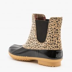 Nature Breeze Street Style Cheetah Print Duck Boots