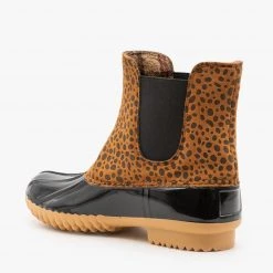 Nature Breeze Street Style Cheetah Print Duck Boots