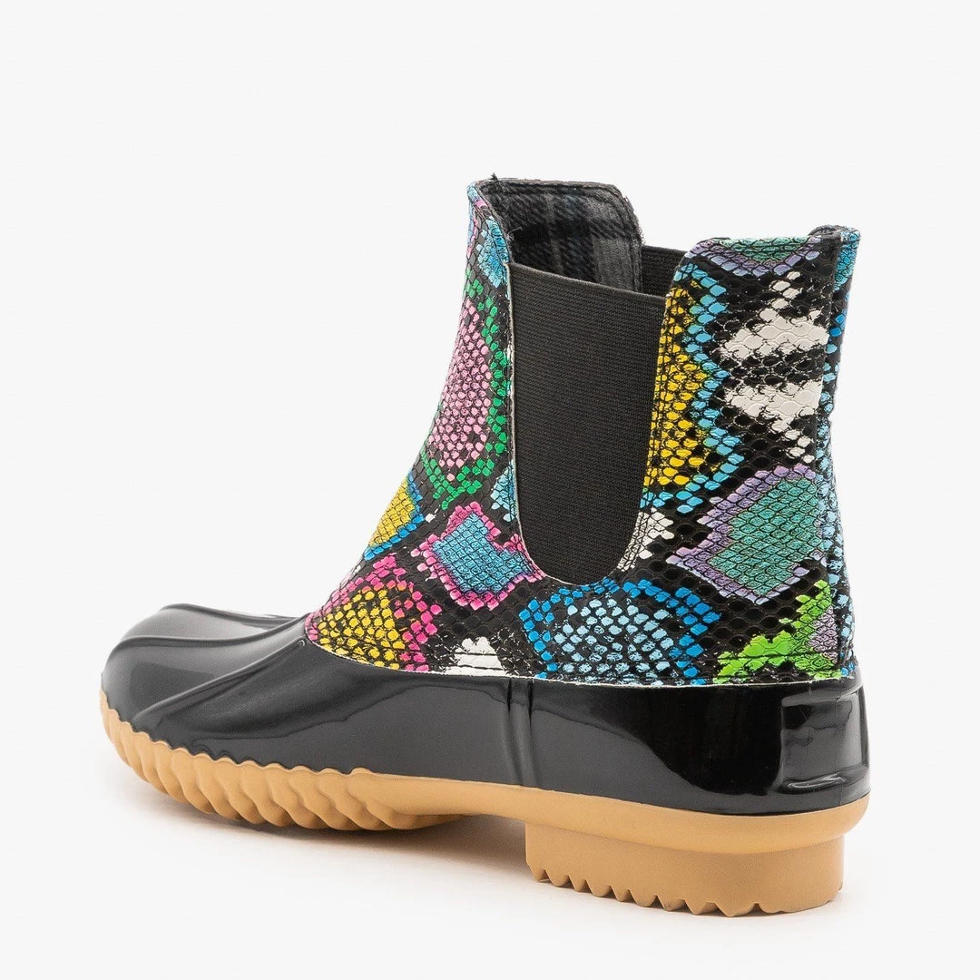 Nature Breeze Street Style Snake Print Duck Boots 2 Nature Breeze Street Style Snake Print Duck Boots
