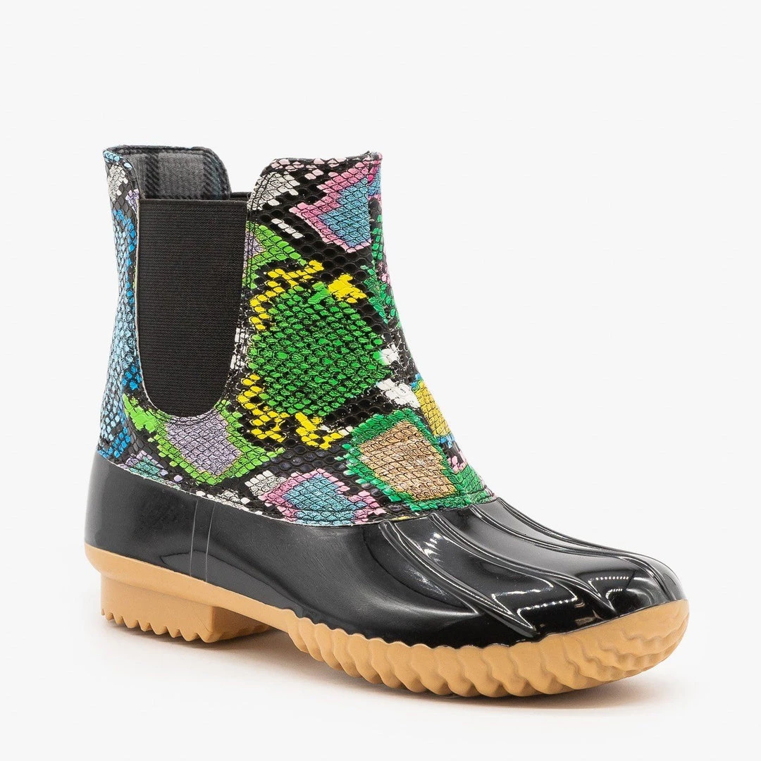 Nature Breeze Street Style Snake Print Duck Boots 3 Nature Breeze Street Style Snake Print Duck Boots