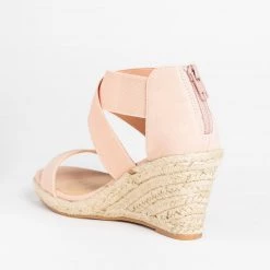 Soda Shoes Newest Arrivals Stretchy Criss Cross Espadrille Wedges