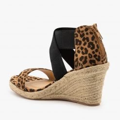 Soda Shoes Newest Arrivals Stretchy Criss Cross Espadrille Wedges